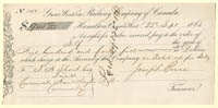 Great Western Railway Co. of Canada - 1868 Dated Check